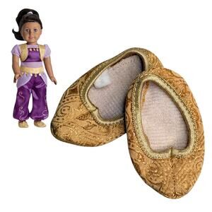 American Girl Genie Costume Shoes Tapestry Gold Aladdin Shoes Elizabeth Holiday